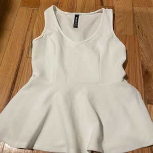White Peplum Top